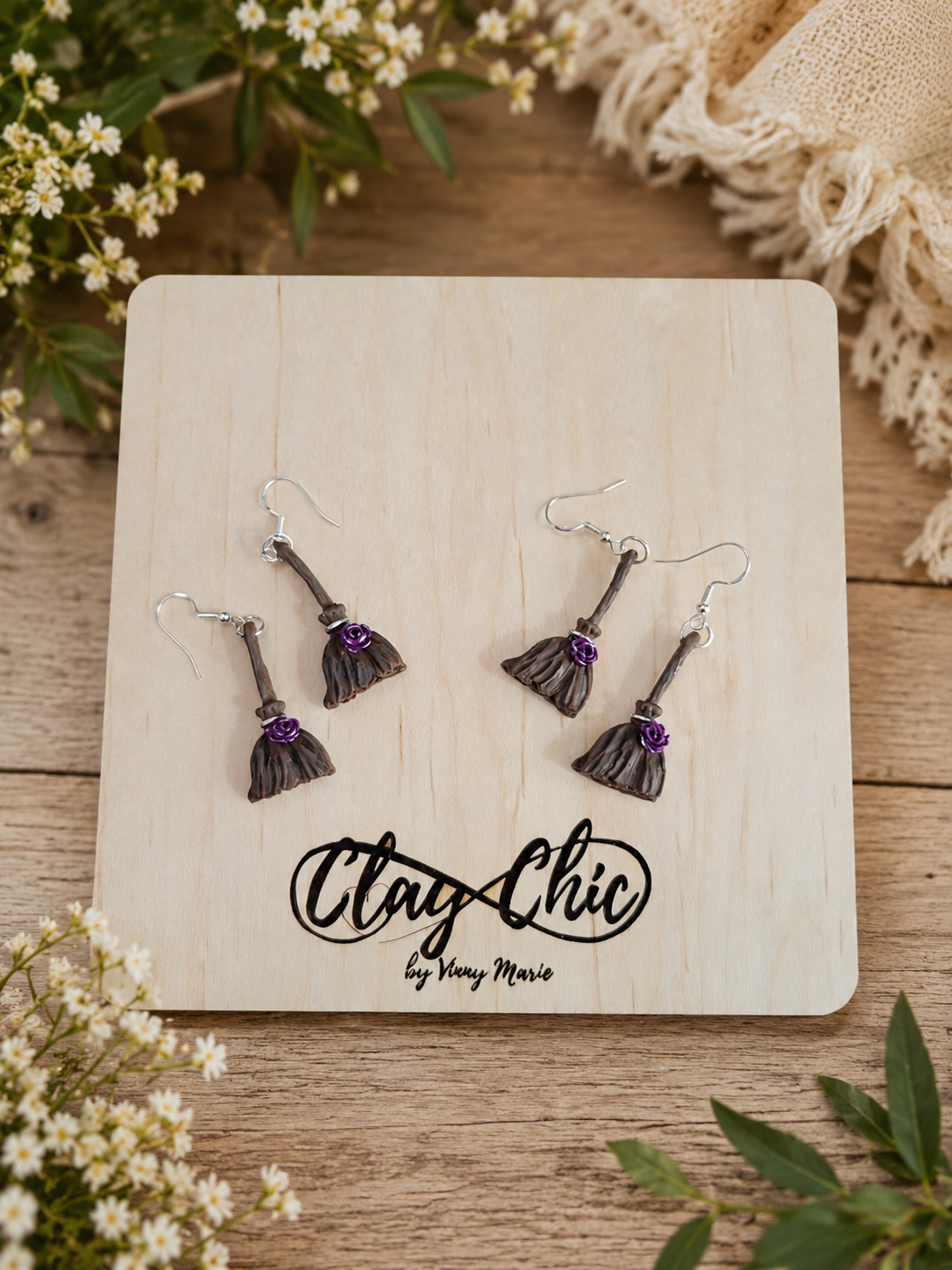 Witchy Broom Dangles