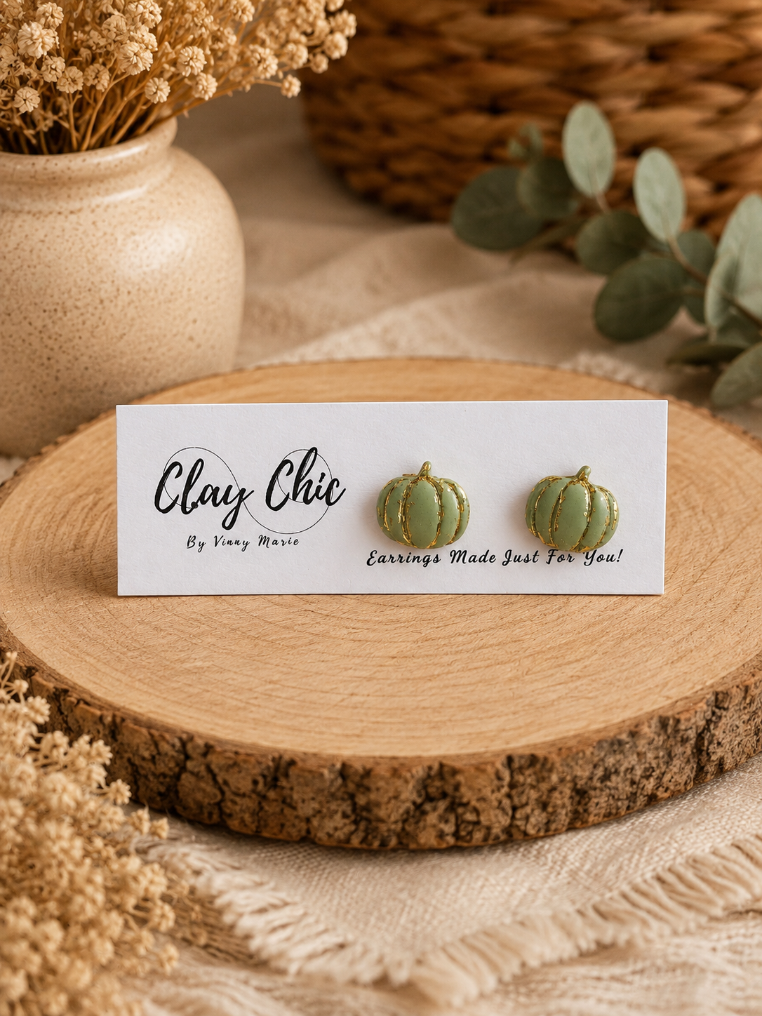 Gilded Pumpkin Studs