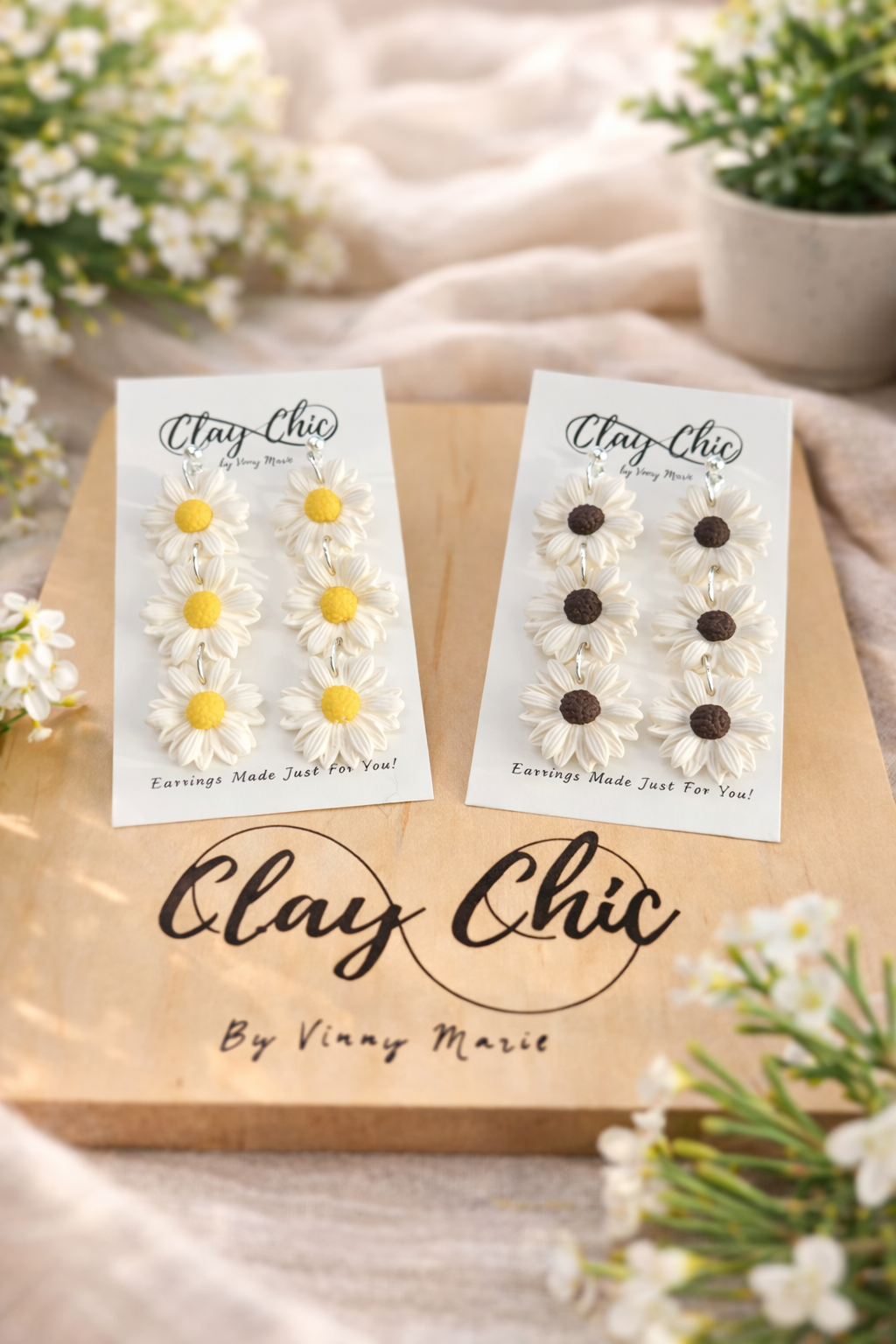 Delilah Triple Daisy Dangles