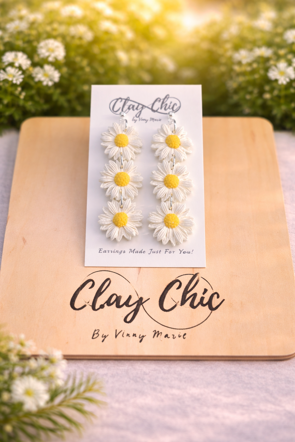 Delilah Triple Daisy Dangles